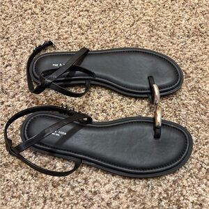Rag & Bone Geo Leather Sandal Size 39 Black